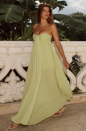 JAIYAH STRAPLESS MAXI DRESS - PALM