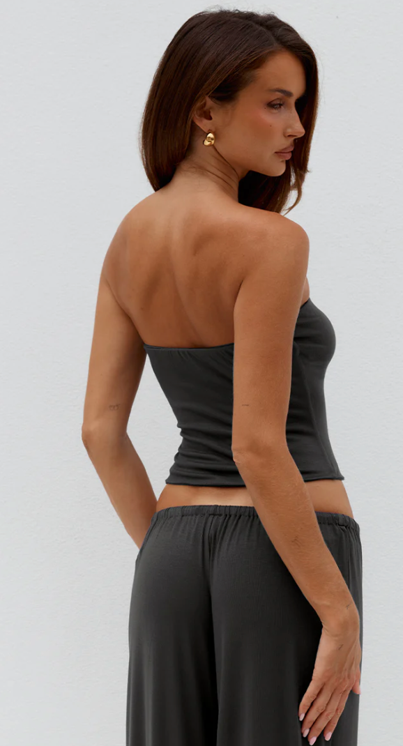 ANJI STRAPLESS TOP - STEEL