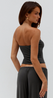 ANJI STRAPLESS TOP - STEEL