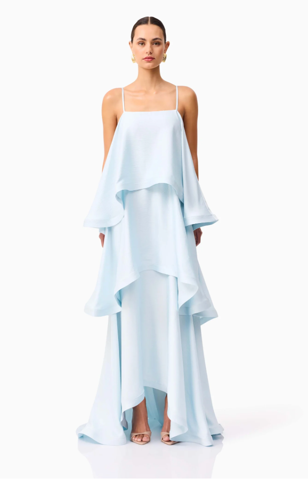 Tilly Tiered Maxi Dress - Blue - XXS