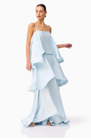 Tilly Tiered Maxi Dress in Pale Blue by Elliatt