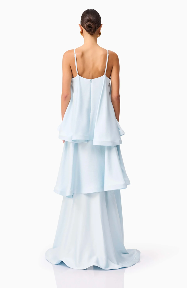 Tilly Tiered Maxi Dress in Pale Blue by Elliatt