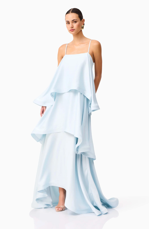 Tilly Tiered Maxi Dress in Pale Blue by Elliatt