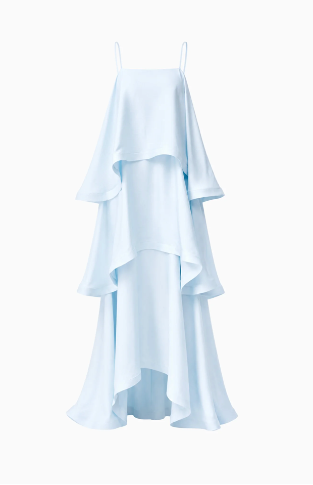 Tilly Tiered Maxi Dress in Pale Blue by Elliatt