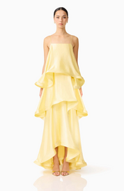Tilly Tiered Maxi Dress in Butter Yellow by Elliatt