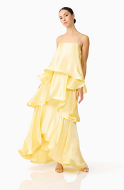 Tilly Tiered Maxi Dress in Butter Yellow by Elliatt
