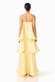 Tilly Tiered Maxi Dress in Butter Yellow by Elliatt