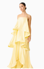 Tilly Tiered Maxi Dress in Butter Yellow by Elliatt