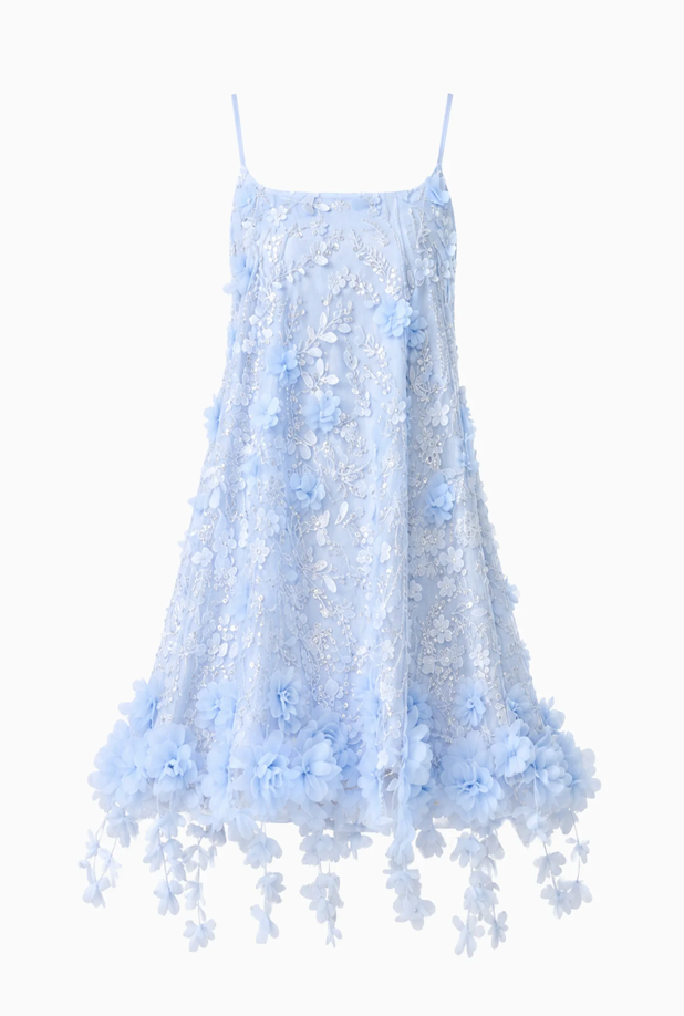 Rina Embellished Shift Mini Dress in Blue by Elliatt