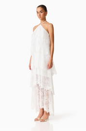 Evelin Lace Gown in White by Elliatt