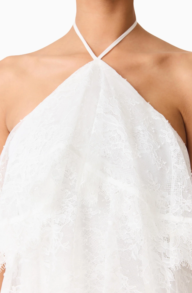 Evelin Lace Gown in White by Elliatt