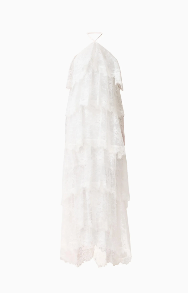 Evelin Lace Gown in White by Elliatt