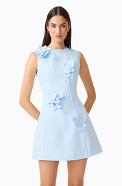 Reina Applique Mini Dress Dress Sky Blue by Elliatt