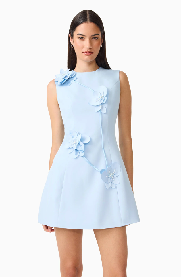Reina Applique Mini Dress Dress Sky Blue by Elliatt