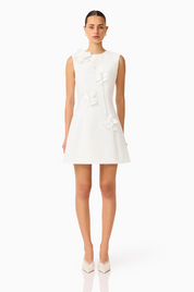 Reina Applique Mini Dress Dress White by Elliatt