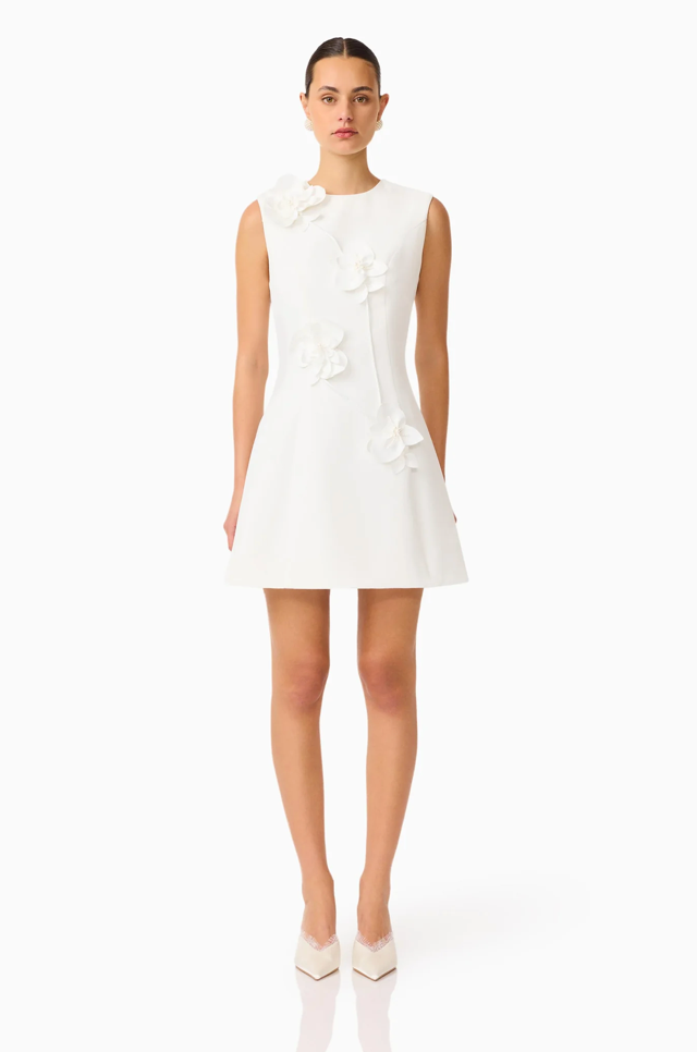 Reina Applique Mini Dress Dress White by Elliatt