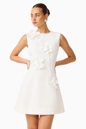 Reina Applique Mini Dress Dress White by Elliatt