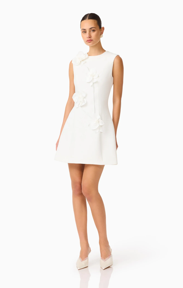 Reina Applique Mini Dress Dress White by Elliatt