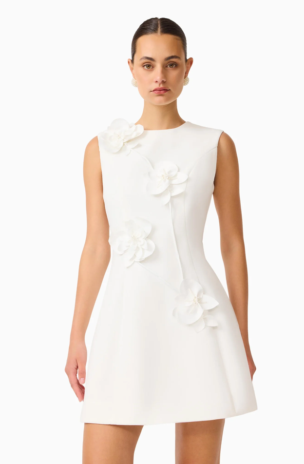 Reina Applique Mini Dress Dress White by Elliatt