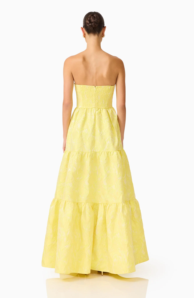 Luella Strapless Gown in Yellow by Elliatt