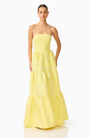 Luella Strapless Gown in Yellow by Elliatt