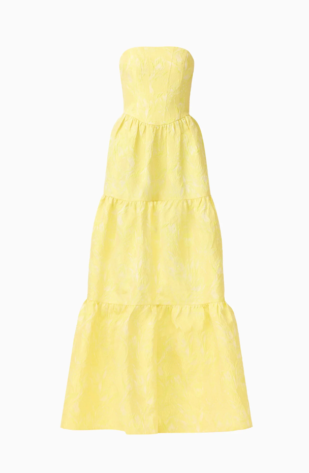 Luella Strapless Gown in Yellow by Elliatt