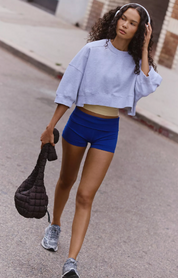 Intercept Pullover Short Sleeve | White/Heather Grey | Free People