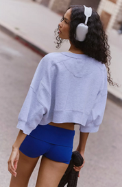 Intercept Pullover Short Sleeve | White/Heather Grey | Free People