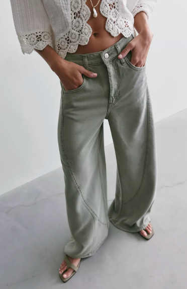 We The Free Haven Baggy Wide Leg Jean | Seagrass