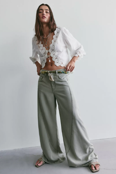 We The Free Haven Baggy Wide Leg Jean | Seagrass