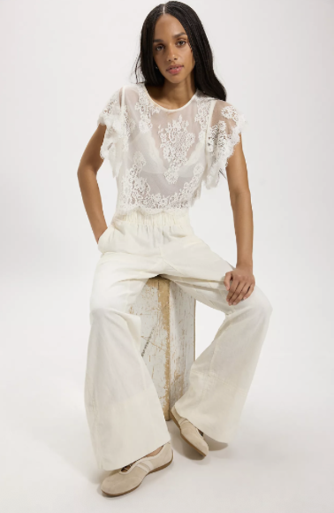 Days End Linen Pull On Pants | Ivory | Free People