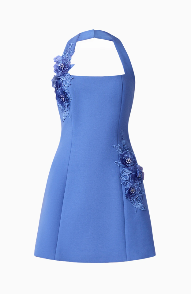 Talitha Halter Mini Dress in Cornflower Blue | Elliatt