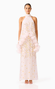 Tulsia Floral Cape Maxi Dress in Pink | Elliatt