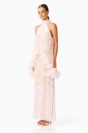 Tulsia Floral Cape Maxi Dress in Pink | Elliatt
