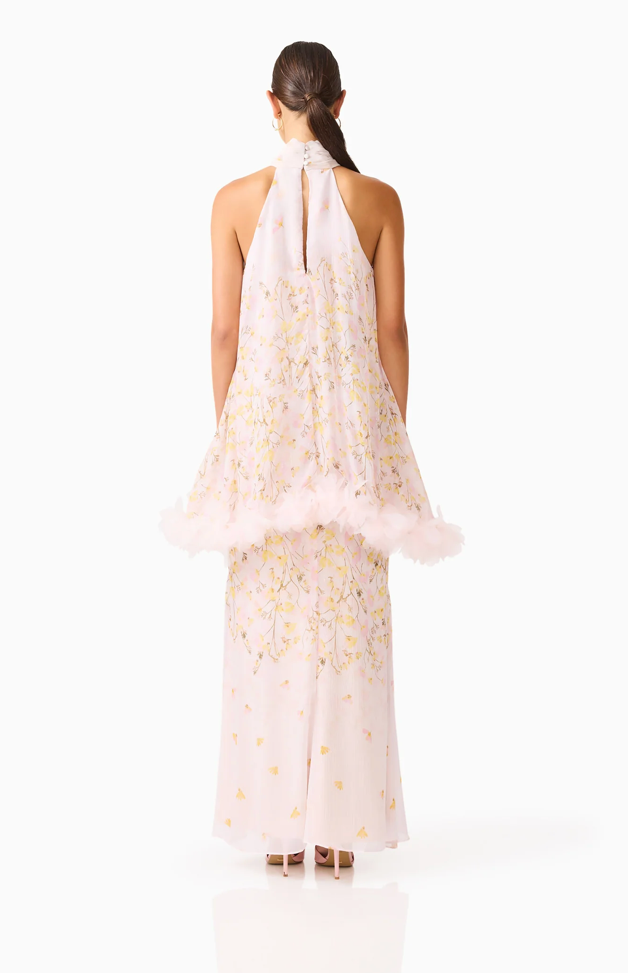 Tulsia Floral Cape Maxi Dress in Pink | Elliatt