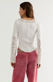 Amber Lace Cuff Long Sleeve | White | Free People