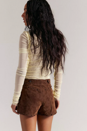 Best Behavior Vegan Suede Short | Shaved Chocolate | Free People