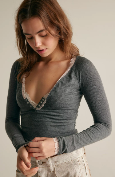 A Little Bit Layering Top | Charcoal Heather | Free People