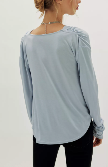 Jane Draped Long Sleeve Top | Grey Dawn | Free People