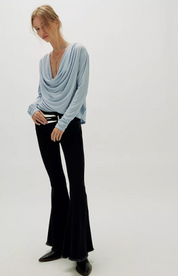 Jane Draped Long Sleeve Top | Grey Dawn | Free People