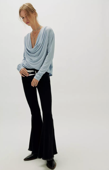 Jane Draped Long Sleeve Top | Grey Dawn | Free People