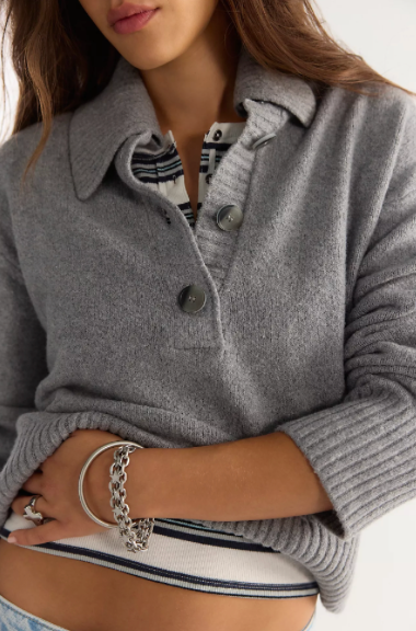 Trading Up Polo | Heather Grey | Free People