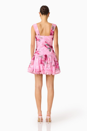 Eleanora Drop Waist Mini in Pink Floral by Elliatt