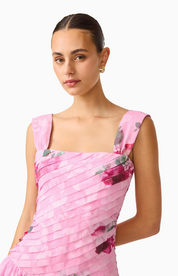 Eleanora Drop Waist Mini in Pink Floral by Elliatt
