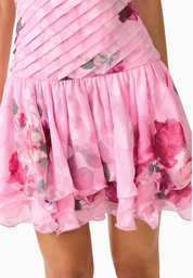 Eleanora Drop Waist Mini in Pink Floral by Elliatt