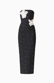 Natasia Embellished Maxi Dress in Black by Elliatt