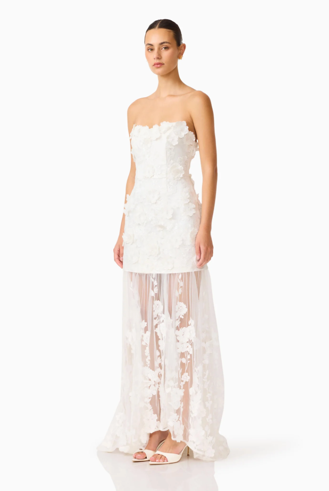 Lorina Sweetheart Gown in White by Elliatt