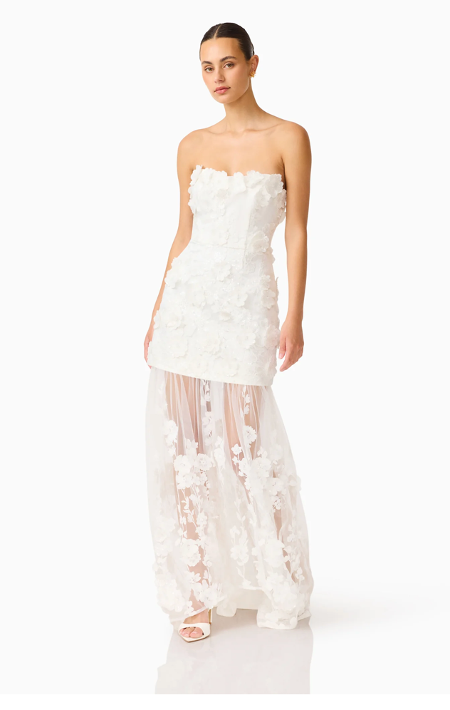 Lorina Sweetheart Gown in White by Elliatt