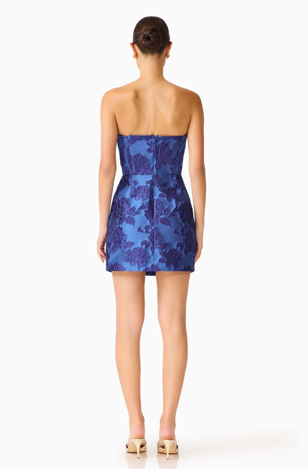 Sorelle Asymmetric Mini Dress in Cobalt Blue by Elliatt