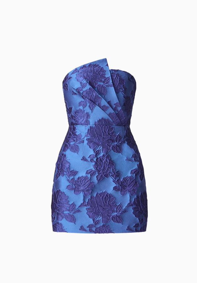 Sorelle Asymmetric Mini Dress in Cobalt Blue by Elliatt